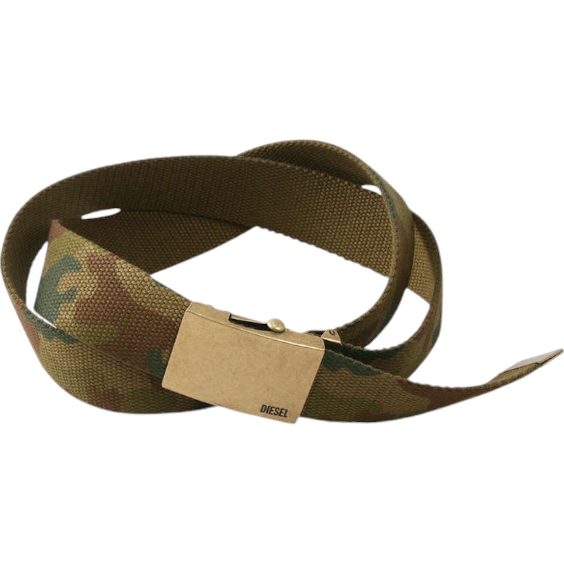 DIESEL B-COMBA Mens Belt Woven Solid Fabric Casual Webbing Belt Camouflage New