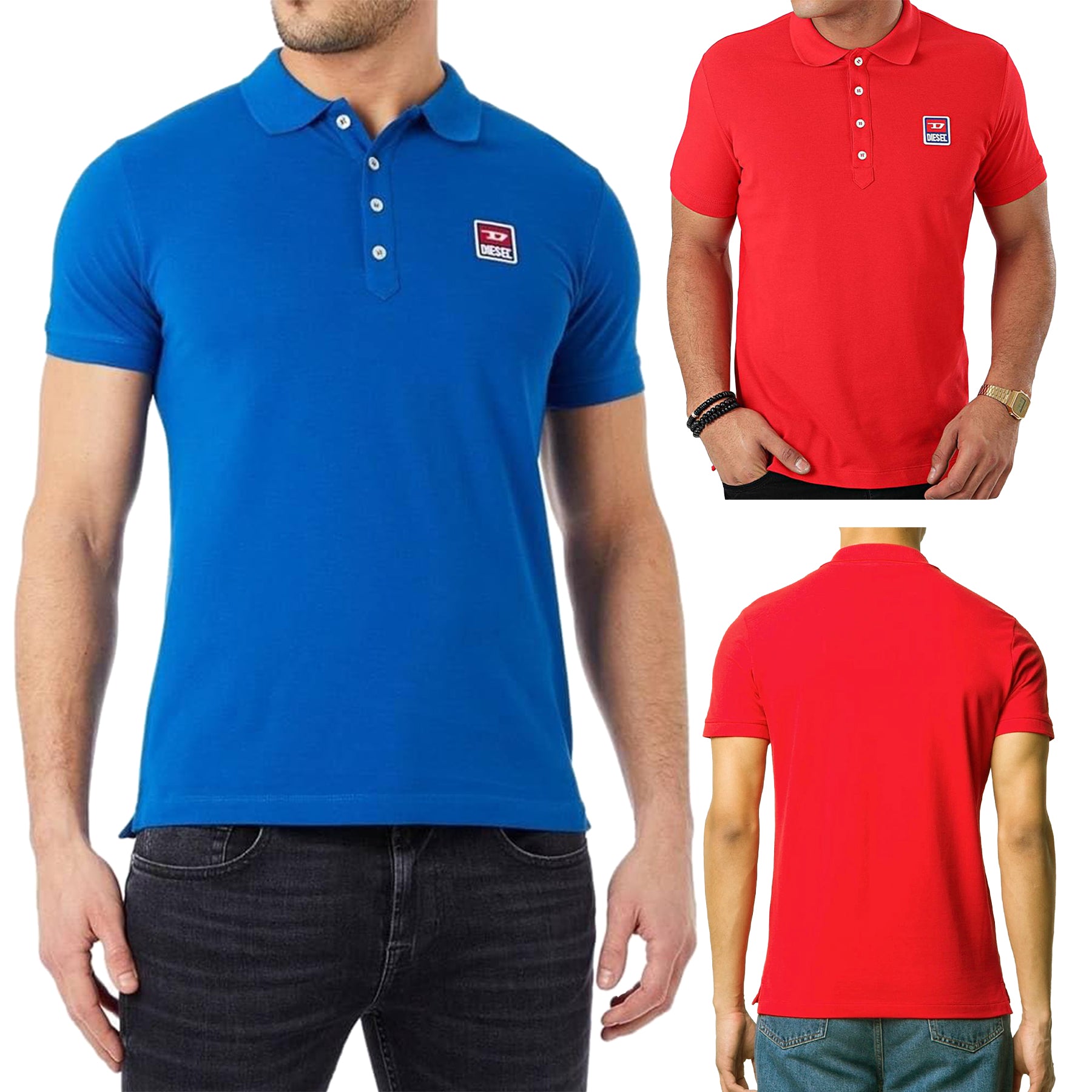 DIESEL T-Kal-Patch 00SAVB Mens Polo Shirts Short Sleeve Casual Summer Golf Tee M