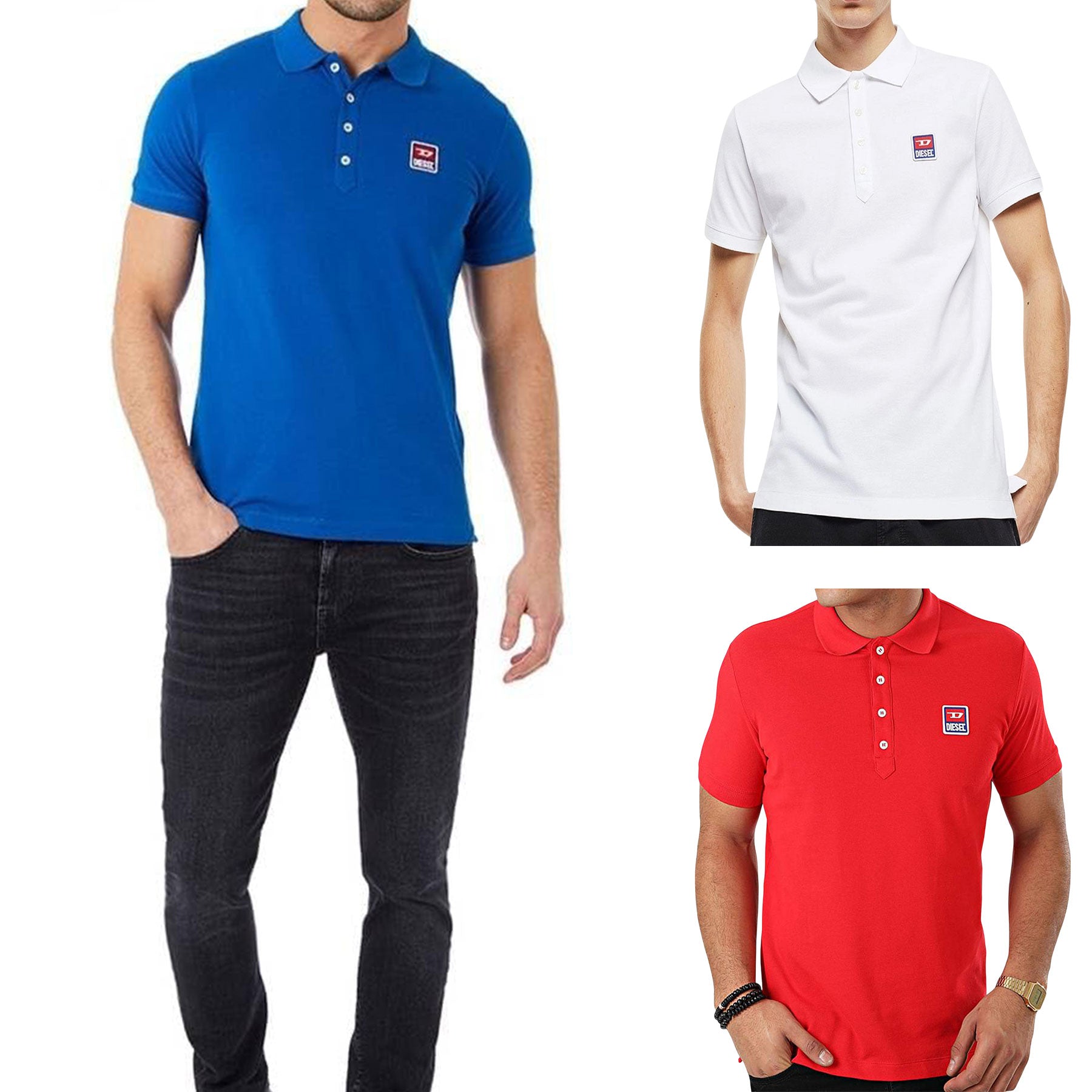 DIESEL T-Kal-Patch 00SAVB Mens Polo Shirts Short Sleeve Casual Summer Golf Tee M