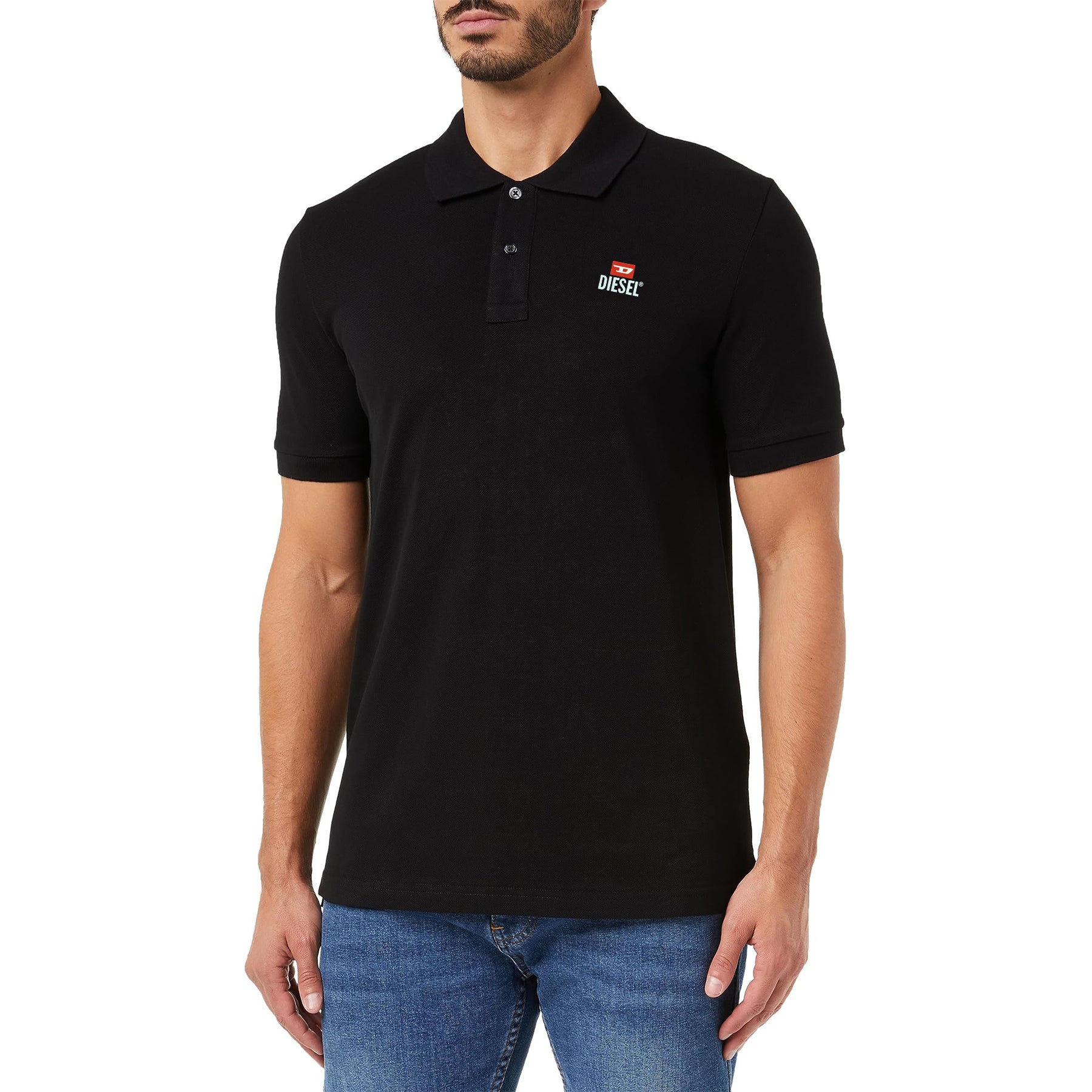 DIESEL T-Smith-DIV Mens Polo Shirts Slim Fit Short Sleeve Casual Golf Polo Tee