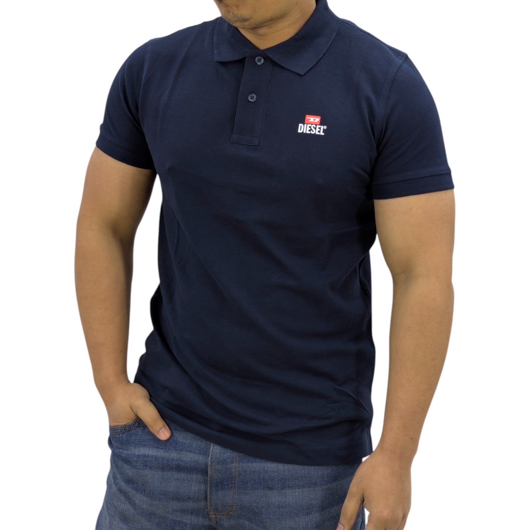 DIESEL T-Smith-DIV Mens Polo Shirts Slim Fit Short Sleeve Casual Golf Polo Tee