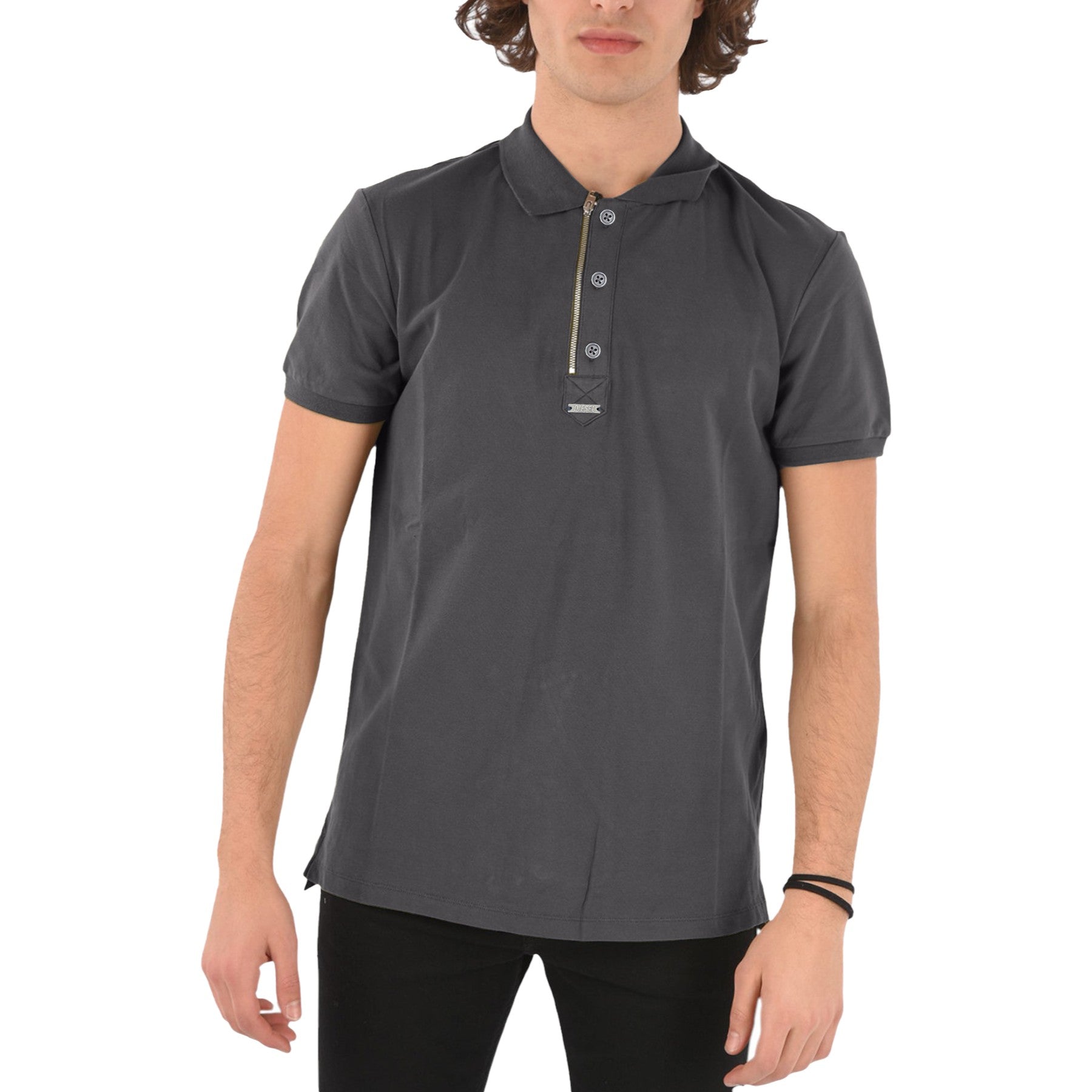 DIESEL T-SMITH-ZIP OUT RBAWH Mens Polo T Shirts Short Sleeve Casual Golf Tee NEW