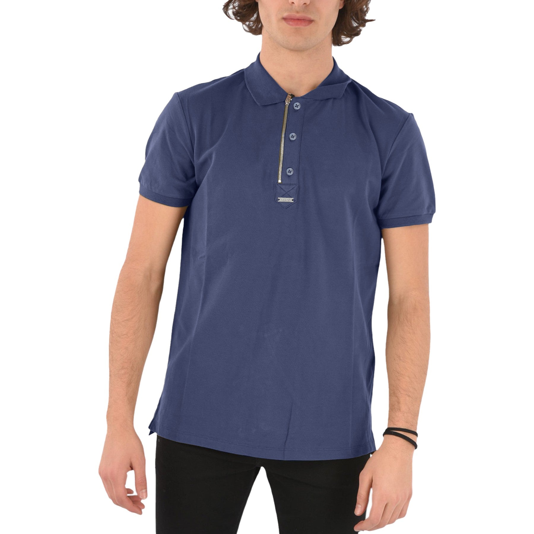 DIESEL T-SMITH-ZIP OUT RBAWH Mens Polo T Shirts Short Sleeve Casual Golf Tee NEW