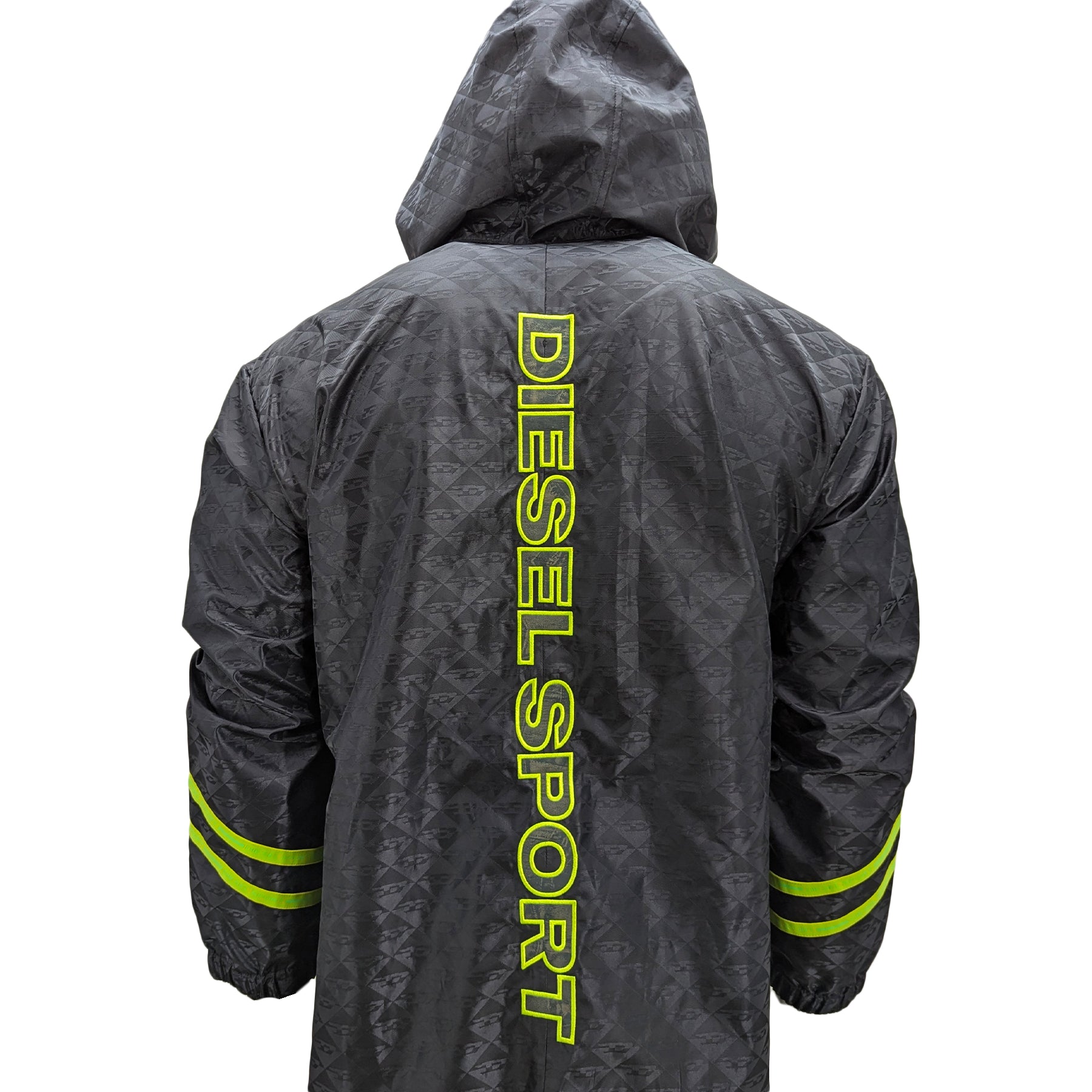 DIESEL AWWT-LILLIE Mens Parka Jacket Knee Long Hooded Raincoat Waterproof Jacket