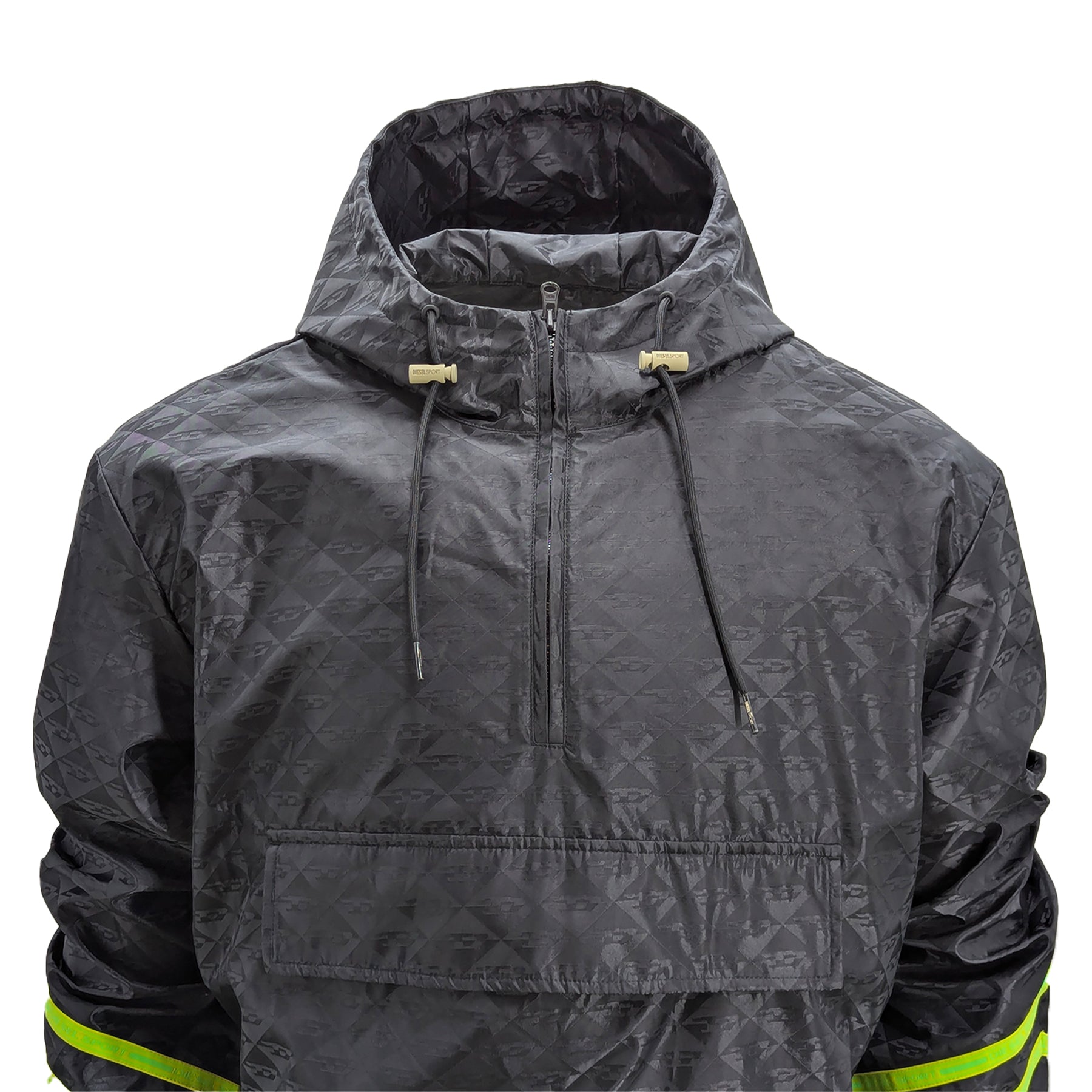 DIESEL AWWT-LILLIE Mens Parka Jacket Knee Long Hooded Raincoat Waterproof Jacket