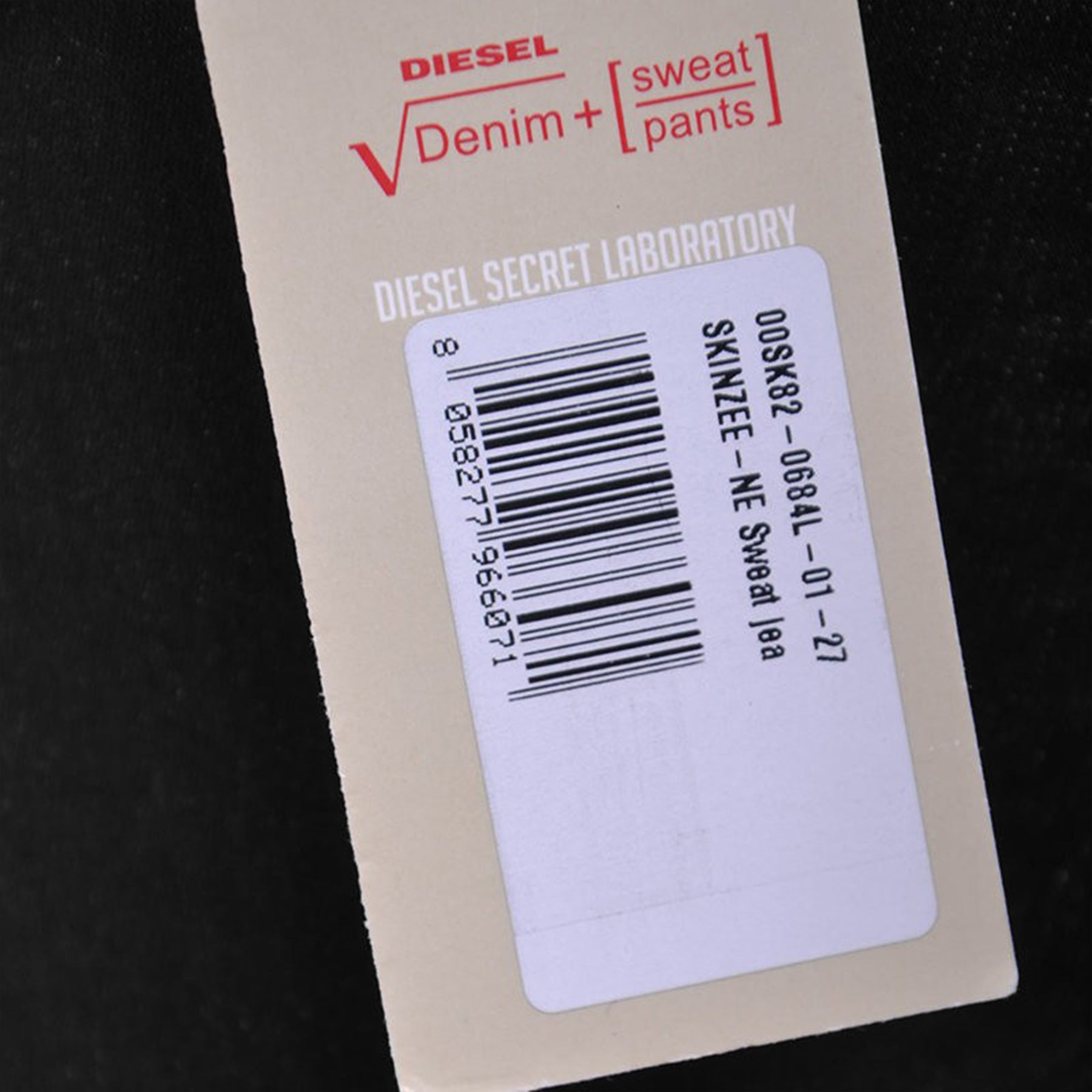 DIESEL SKINZEE NE 0684L Womens Denim Jeans Skinny Leg Slim Fit Sweat Black Pants