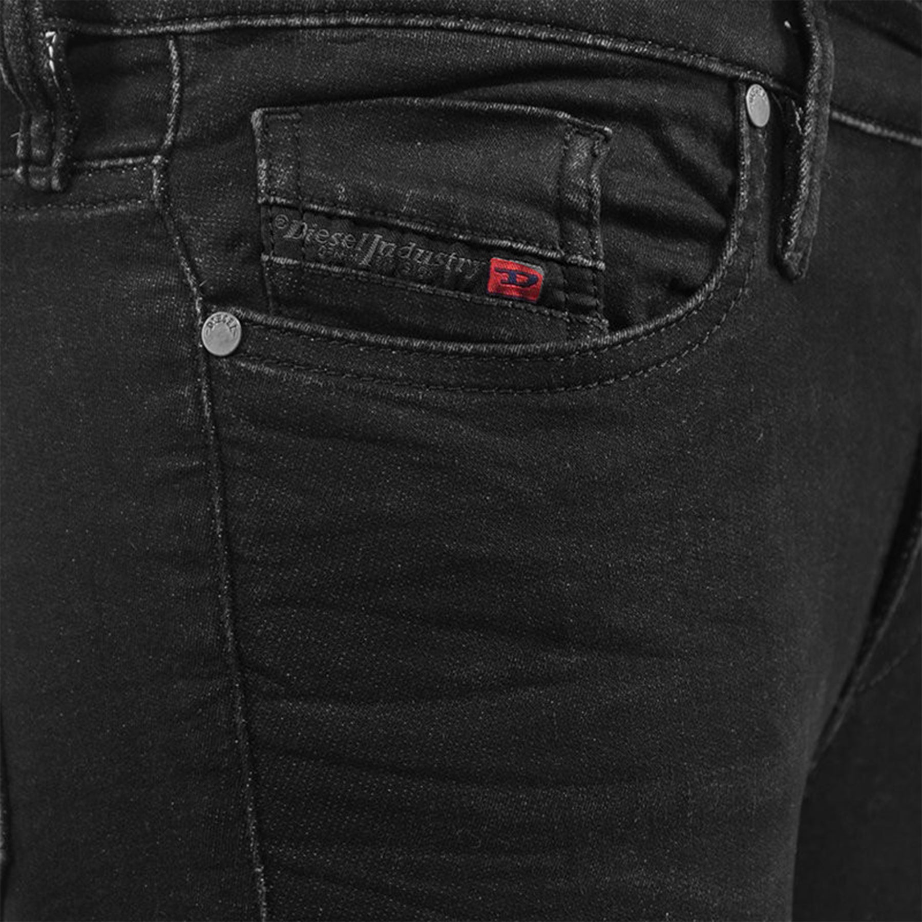 DIESEL SKINZEE NE 0684L Womens Denim Jeans Skinny Leg Slim Fit Sweat Black Pants