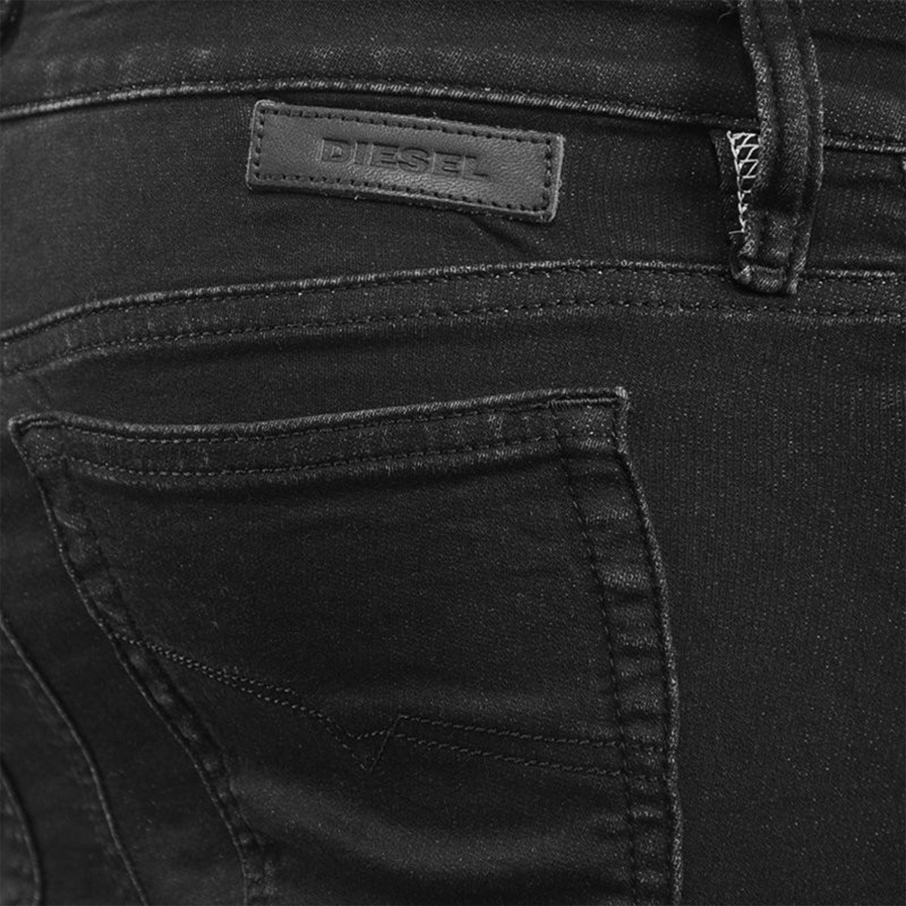 DIESEL SKINZEE NE 0684L Womens Denim Jeans Skinny Leg Slim Fit Sweat Black Pants