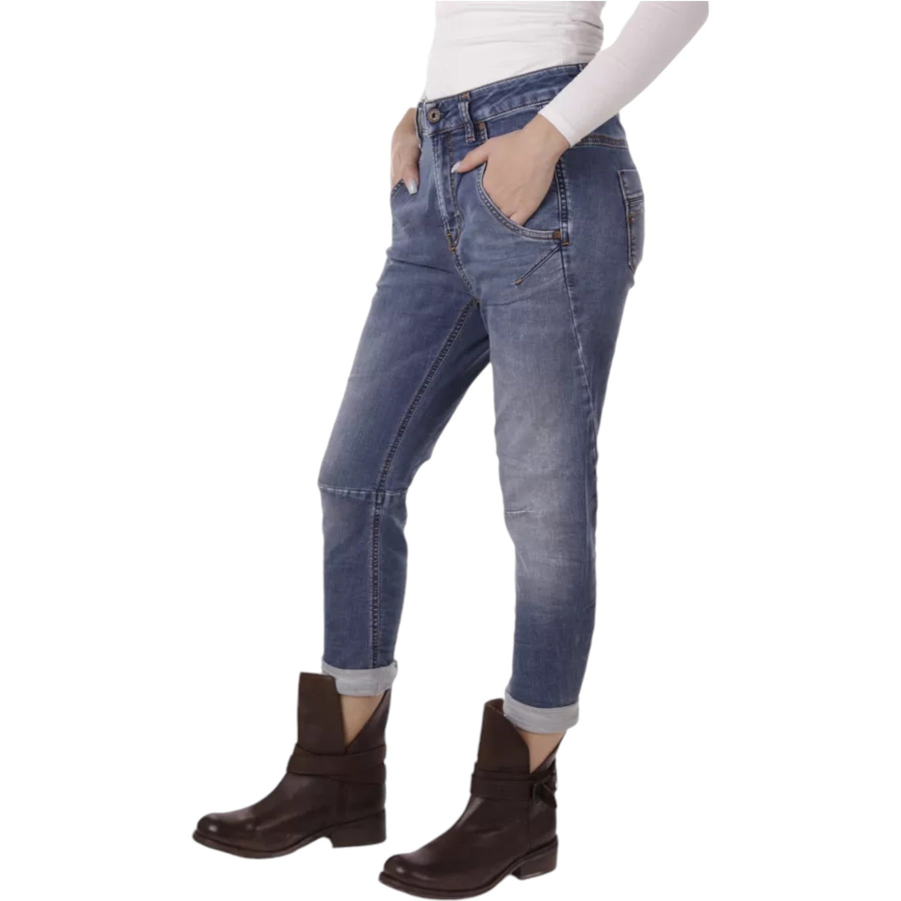 DIESEL FAYZA NE RV600 Womens Denim Boyfriend Jeans Leg Stretch Faded Jogg Pant