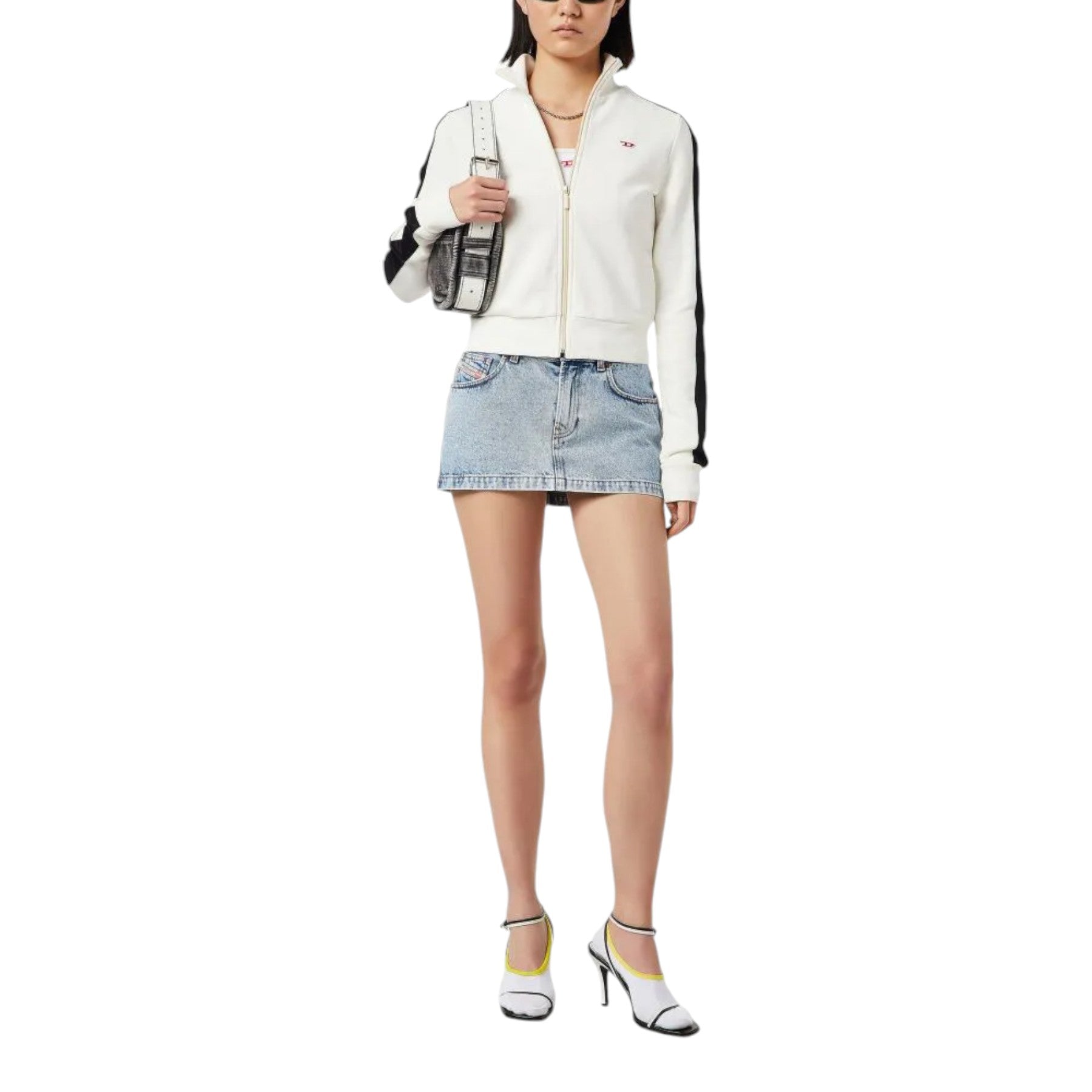 DIESEL F-JAM-D Womens Sweatshirt Long Sleeve High Neck Ladies Tops Casual Jumper