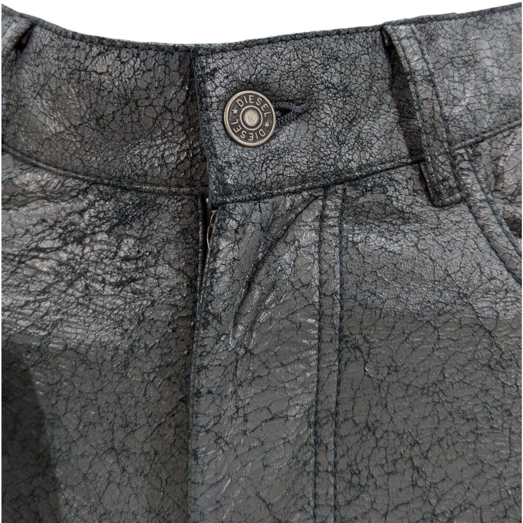 DIESEL P MARDEN 0CFAK Means Leather Jeans Genuine Regular Fit Straight Leg Denim