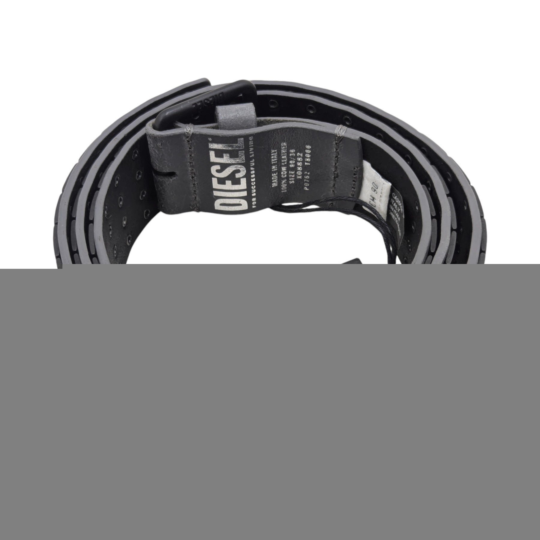 DIESEL B-DN5 Mens Genuine Leather Belts For Jeans Metal Buckle Waist Belt Black