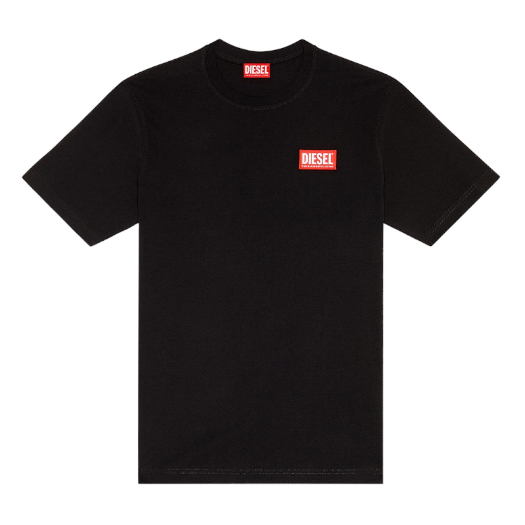 DIESEL T-JUST-NLabel Mens T Shirts 100% Cotton Short Sleeve Plain Crew Neck Tops