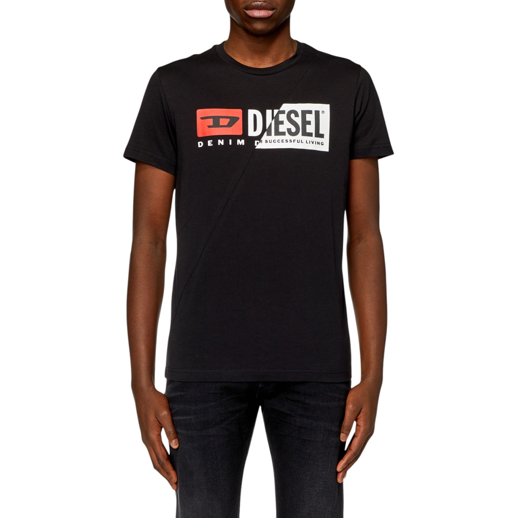 Diesel T-Diego-Cuty Logo Mens T Shirts Crew Neck Short Sleeve Slim Summer Tee