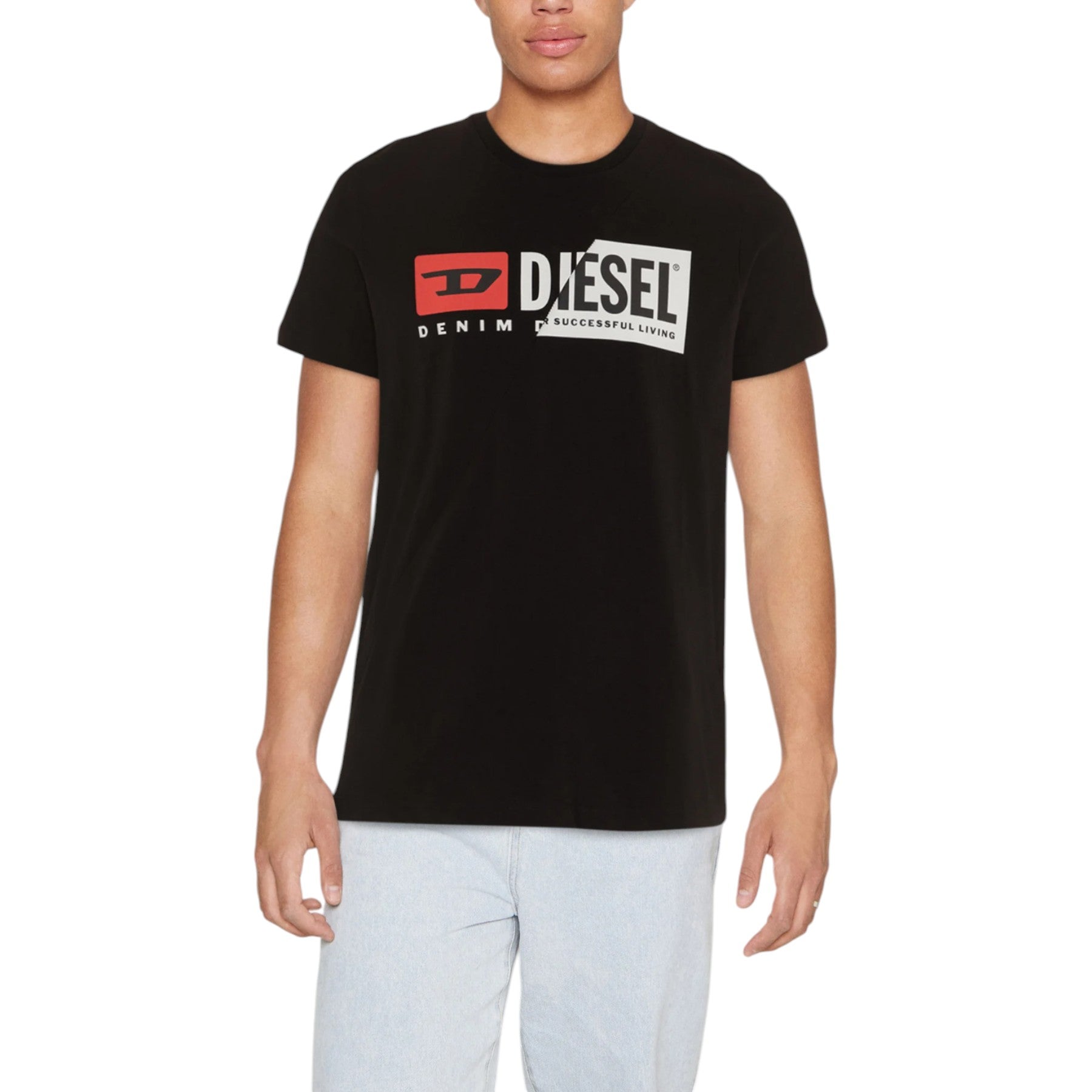 Diesel T-Diego-Cuty Logo Mens T Shirts Crew Neck Short Sleeve Slim Summer Tee