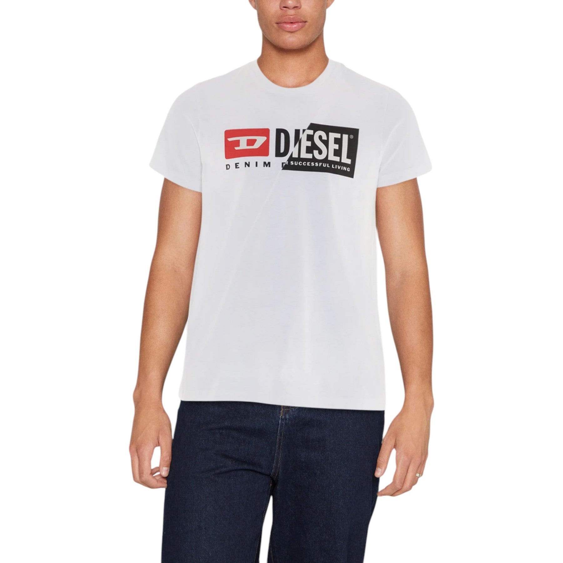 Diesel T-Diego-Cuty Logo Mens T Shirts Crew Neck Short Sleeve Slim Summer Tee