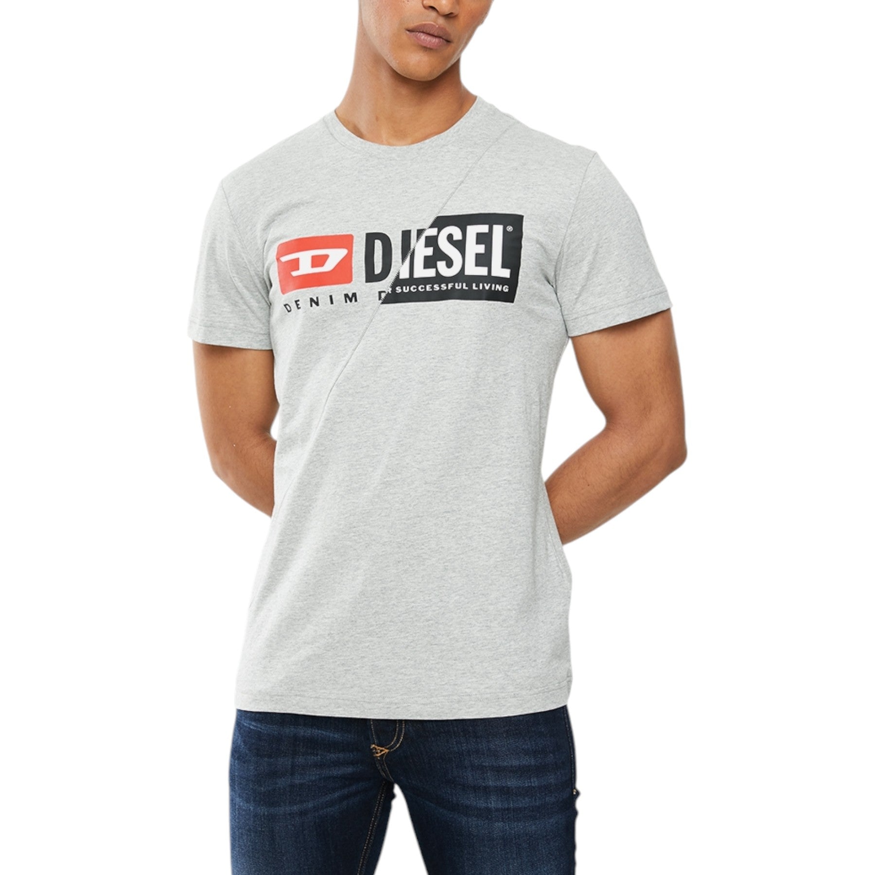 Diesel T-Diego-Cuty Logo Mens T Shirts Crew Neck Short Sleeve Slim Summer Tee