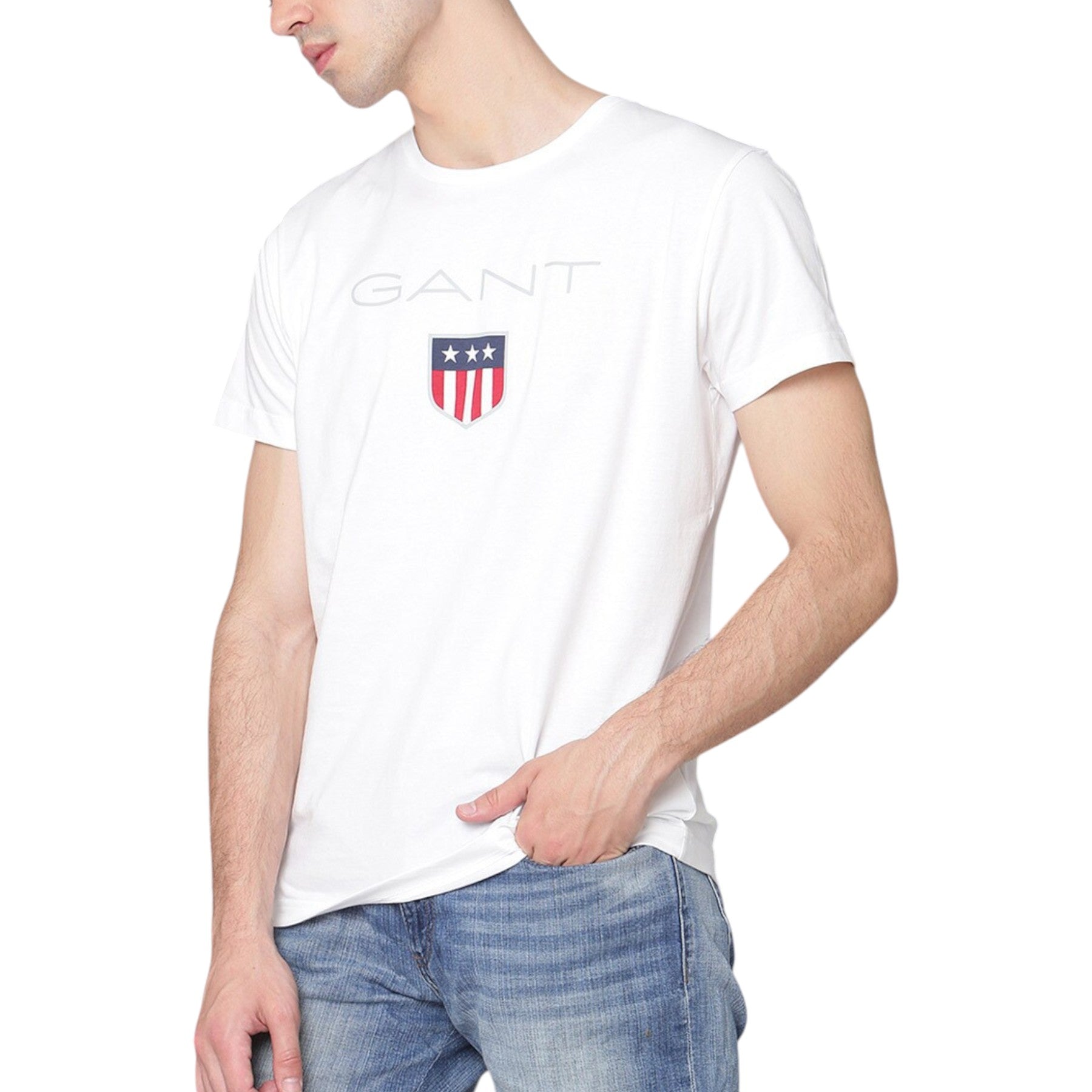 Gant Mens T Shirts Original Shield Crew Neck Pullover Soft Cotton Summer Tee