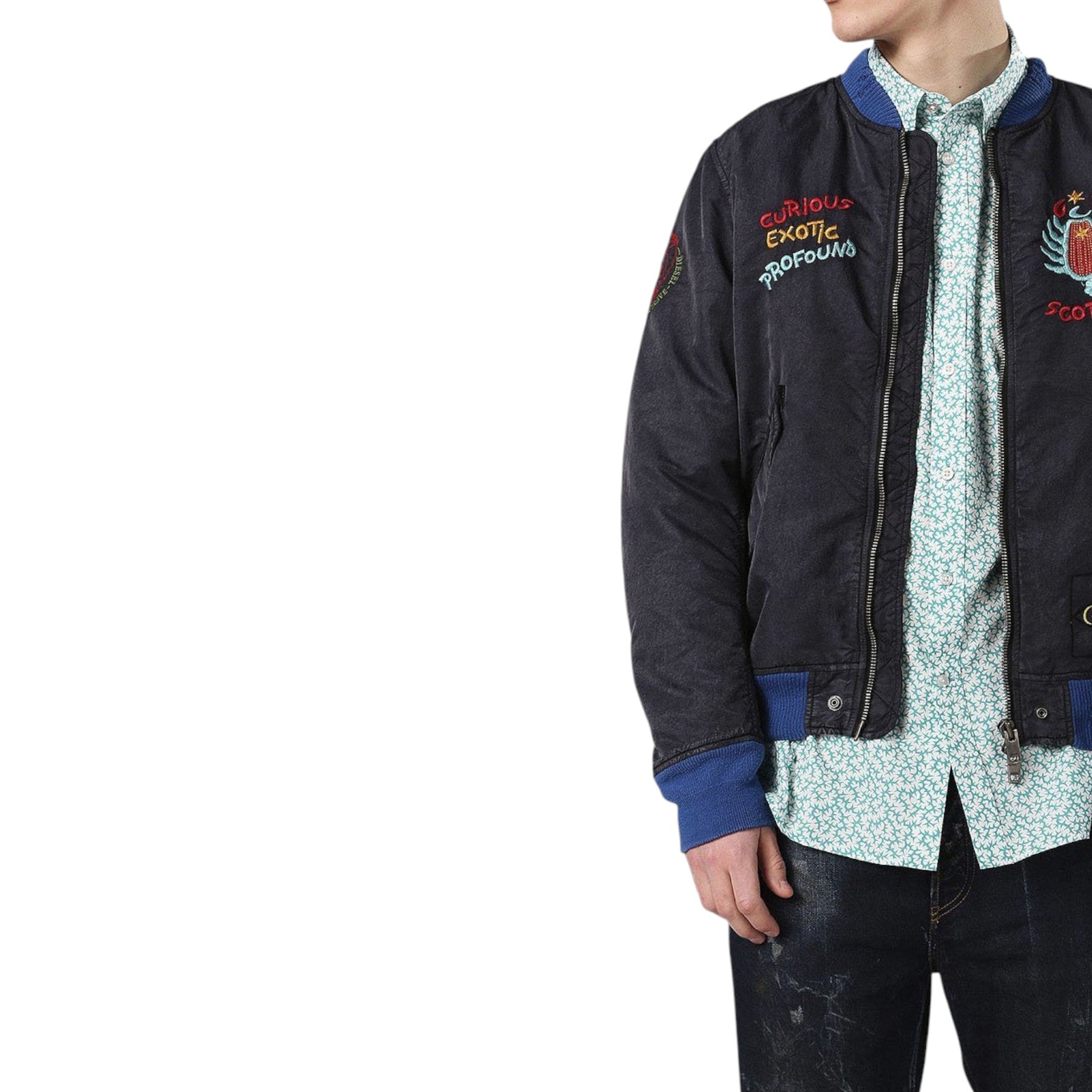 DIESEL SDuny 0CASD Mens Printed Camicia Shirt Button Down Casual Long Sleeve