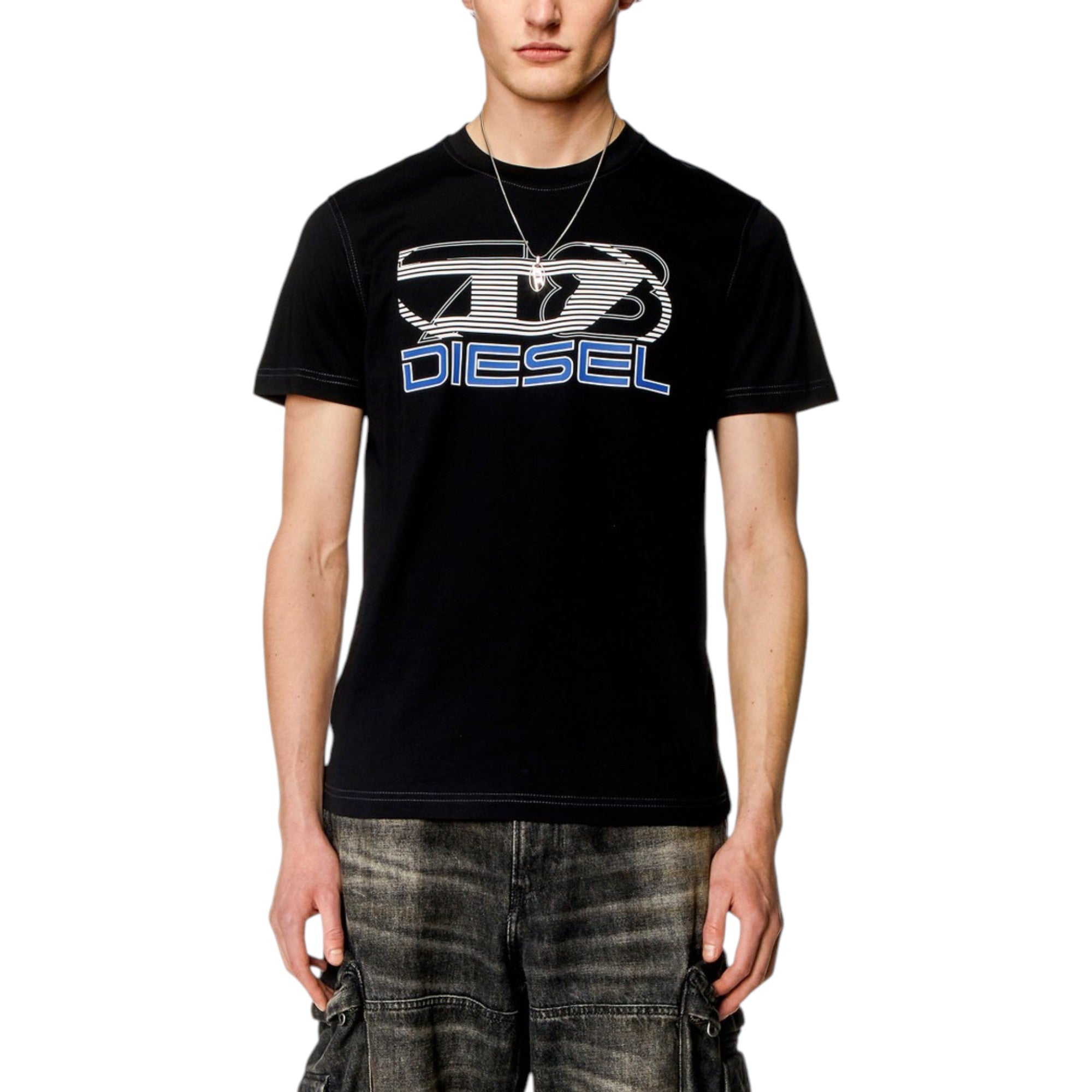 Diesel Mens T Shirts Diegor K74 Graphic Logo Print Crew Neck Summer Cotton Tee