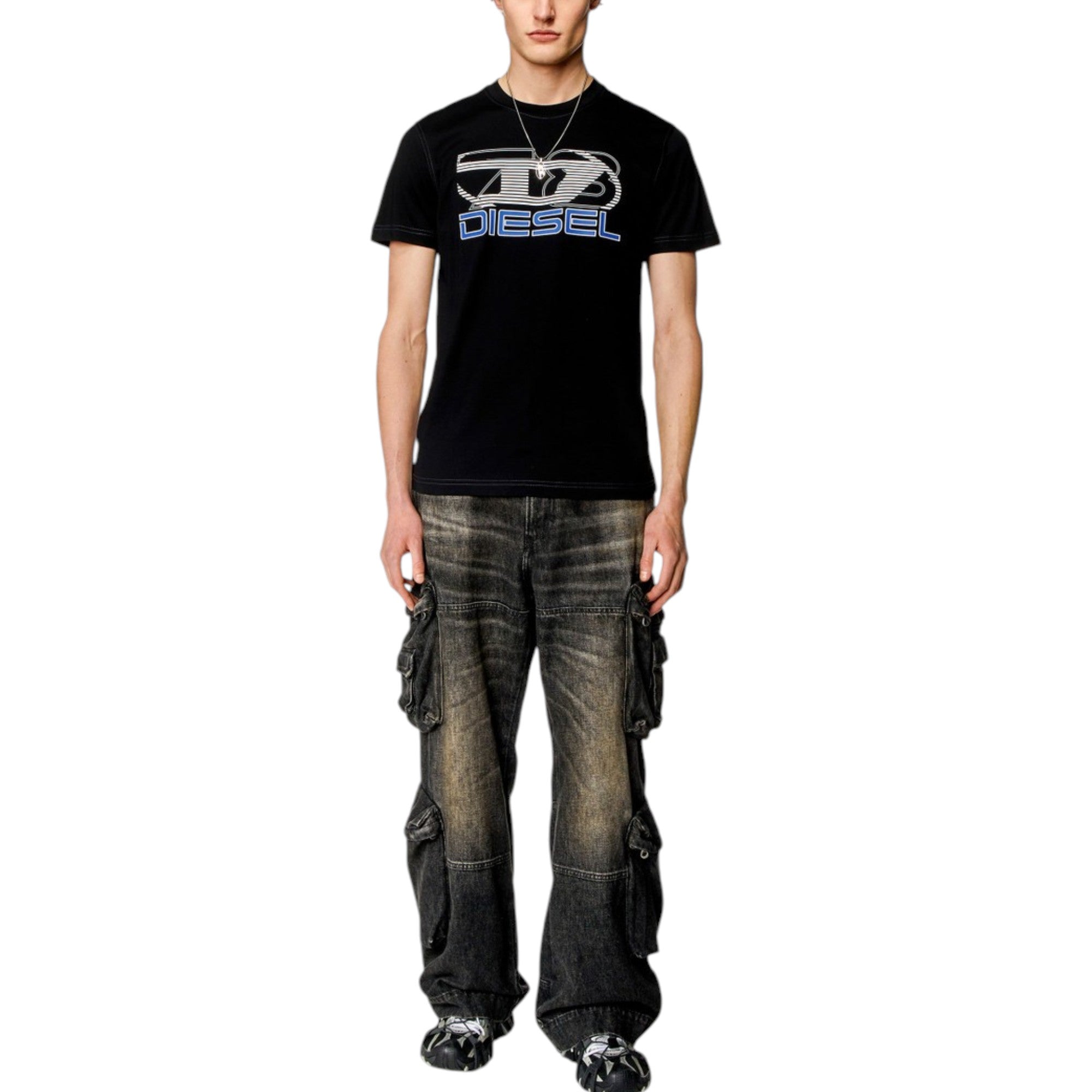 Diesel Mens T Shirts Diegor K74 Graphic Logo Print Crew Neck Summer Cotton Tee