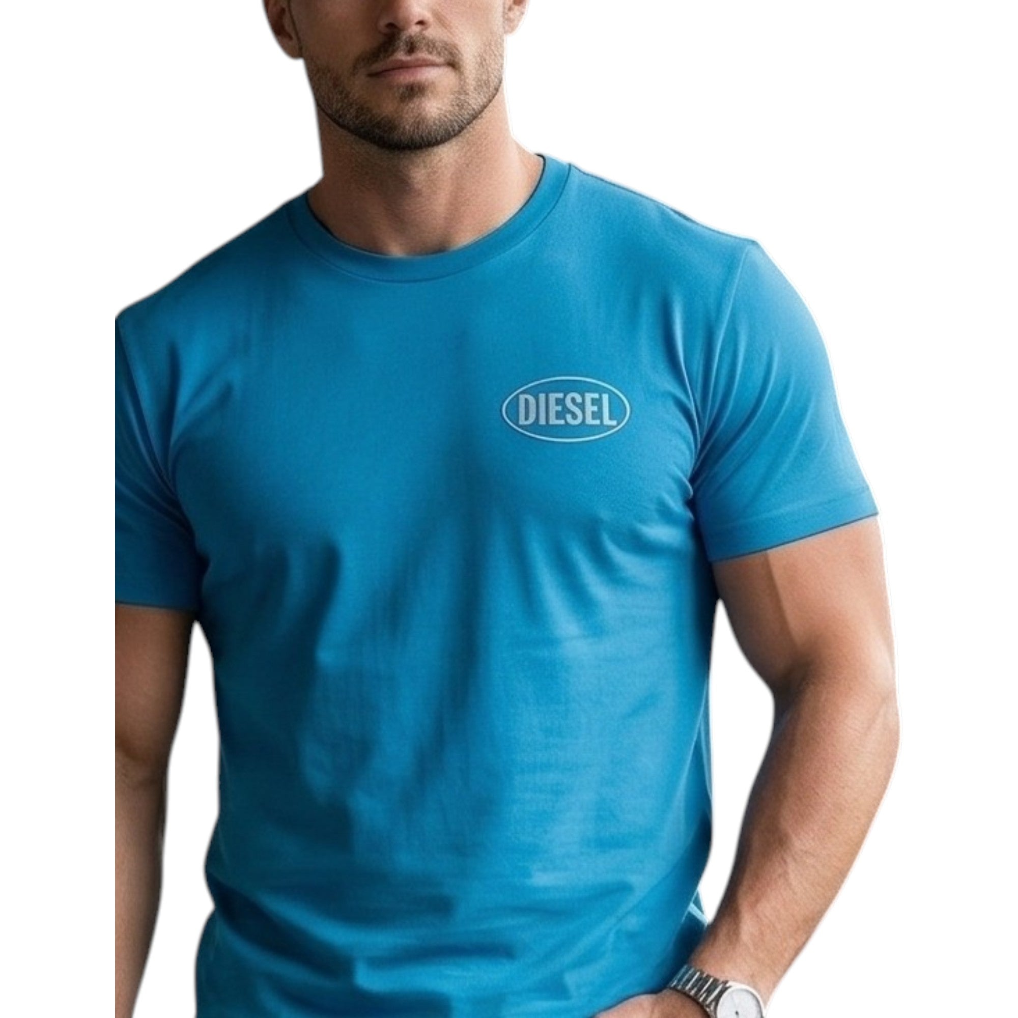 Diesel Mens T Shirts T-Adjust-V9 Graphic Logo Print Crew Neck Summer Cotton Tee