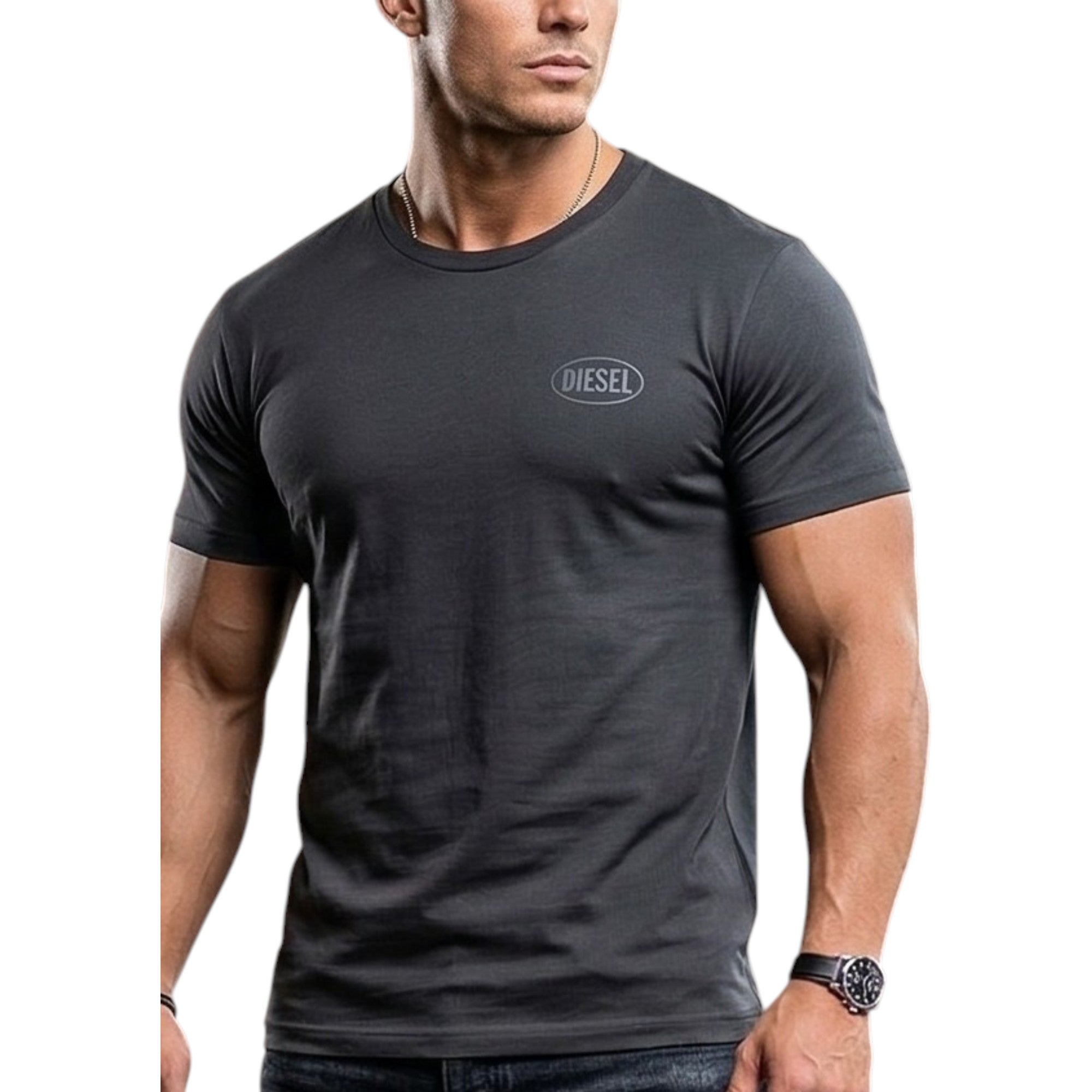 Diesel Mens T Shirts T-Adjust-V9 Graphic Logo Print Crew Neck Summer Cotton Tee