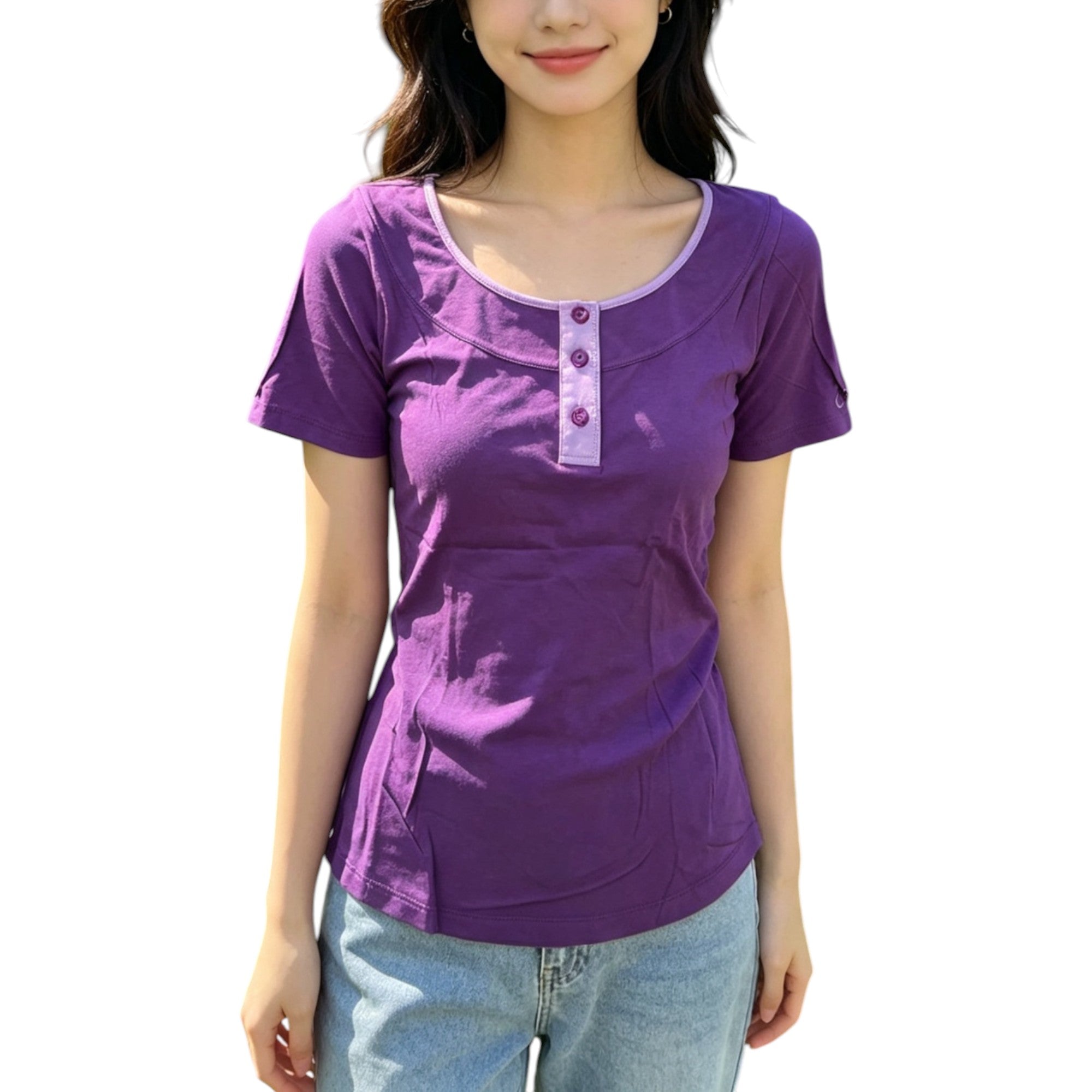 Diesel 000XX Prototipi Womens Nightwear Casual Cotton Comfortable Purple Tee