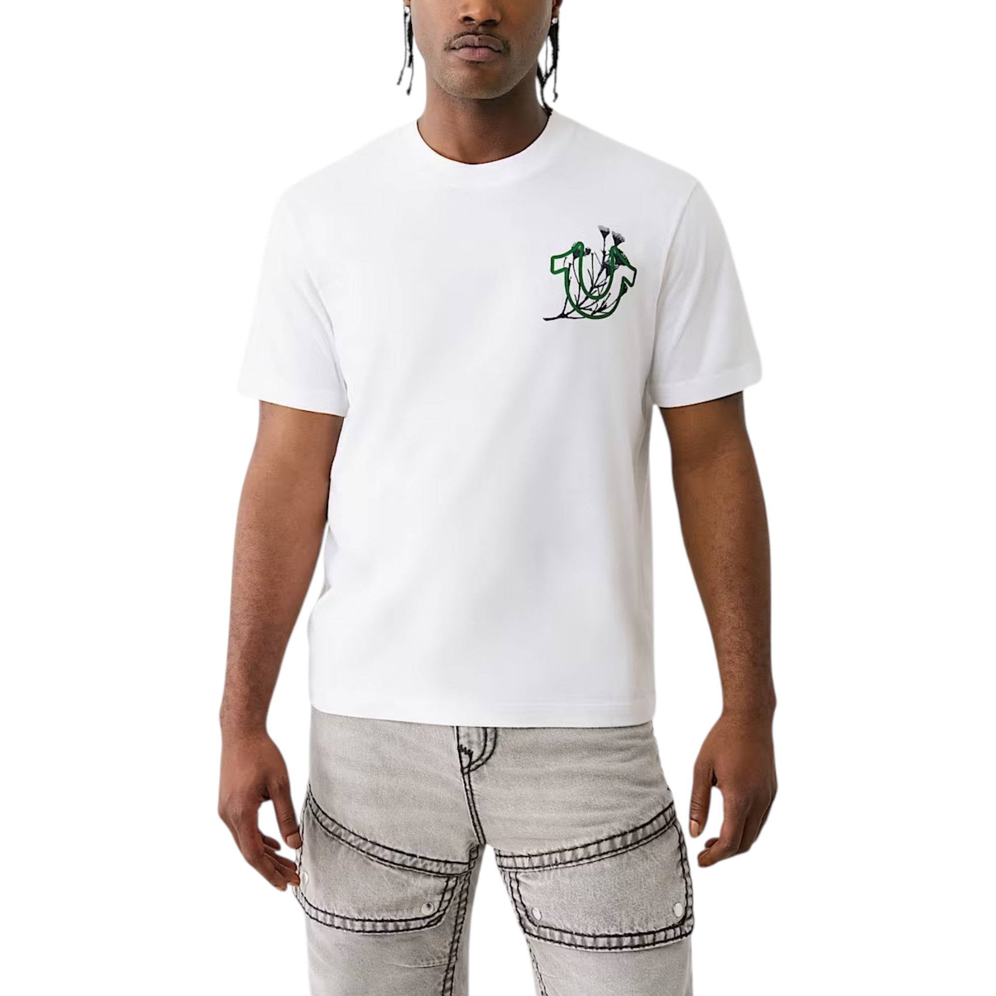 True Religion109301 Mens T Shirts Nature Graphic Crew Neck Summer Cotton Tee