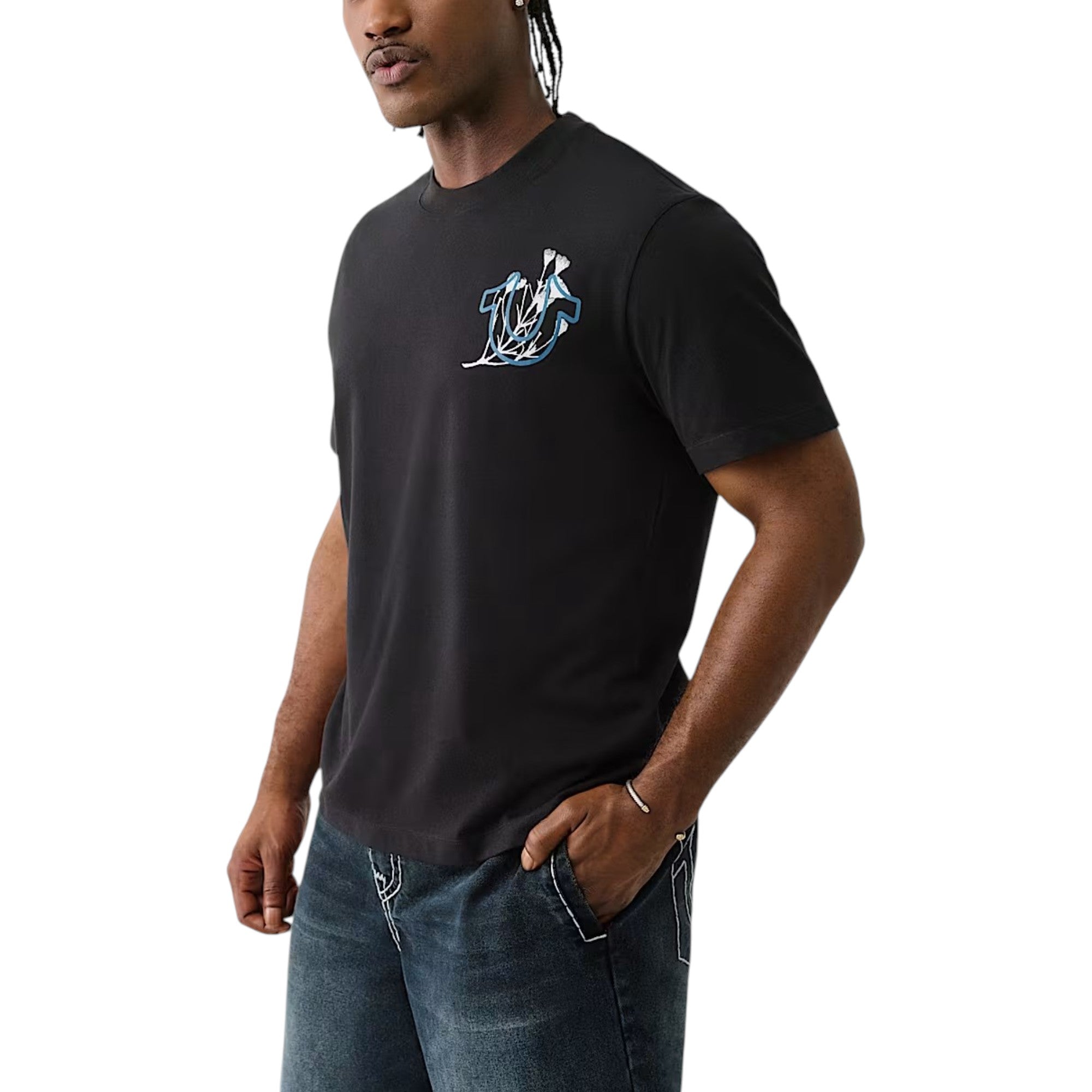True Religion109301 Mens T Shirts Nature Graphic Crew Neck Summer Cotton Tee