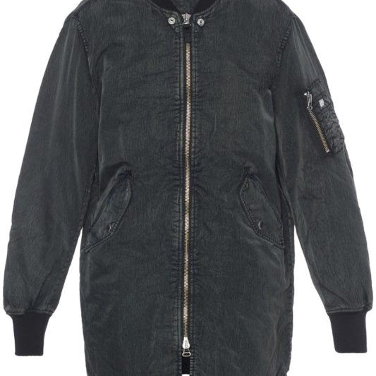 DIESEL W OSTABA Mens Bomber Jacket Denim Jeans Winter Outwear Long Coat