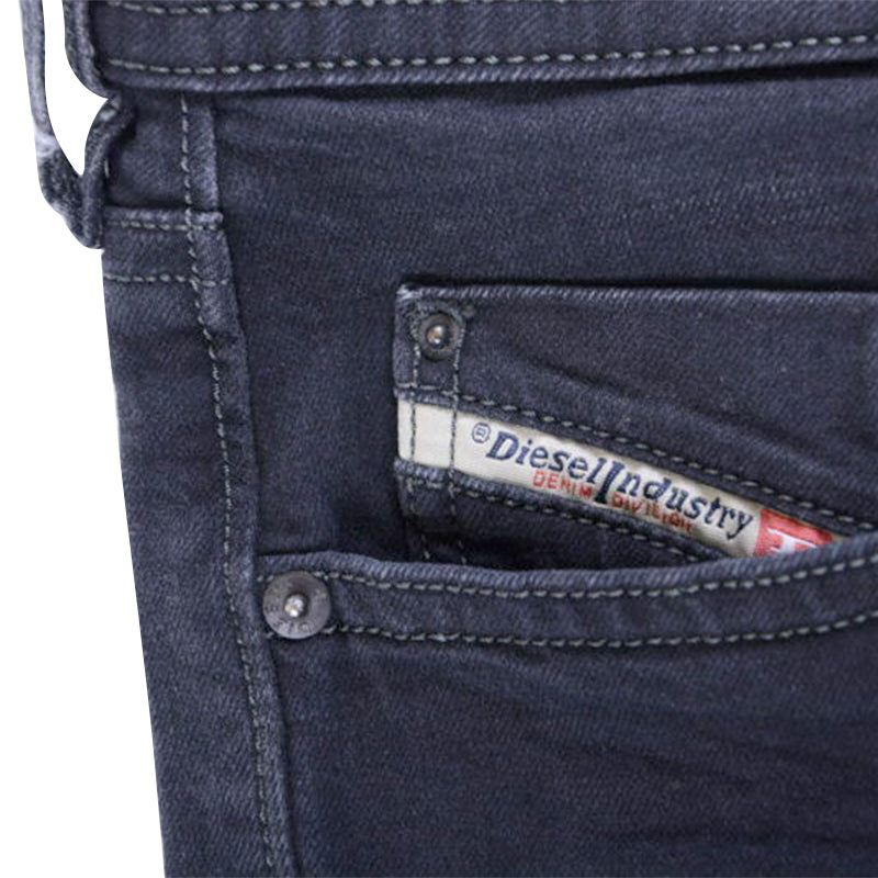 DIESEL BUSTER R06C7 Mens Denim Jeans Stretch Regular Slim Tapered Black Pant