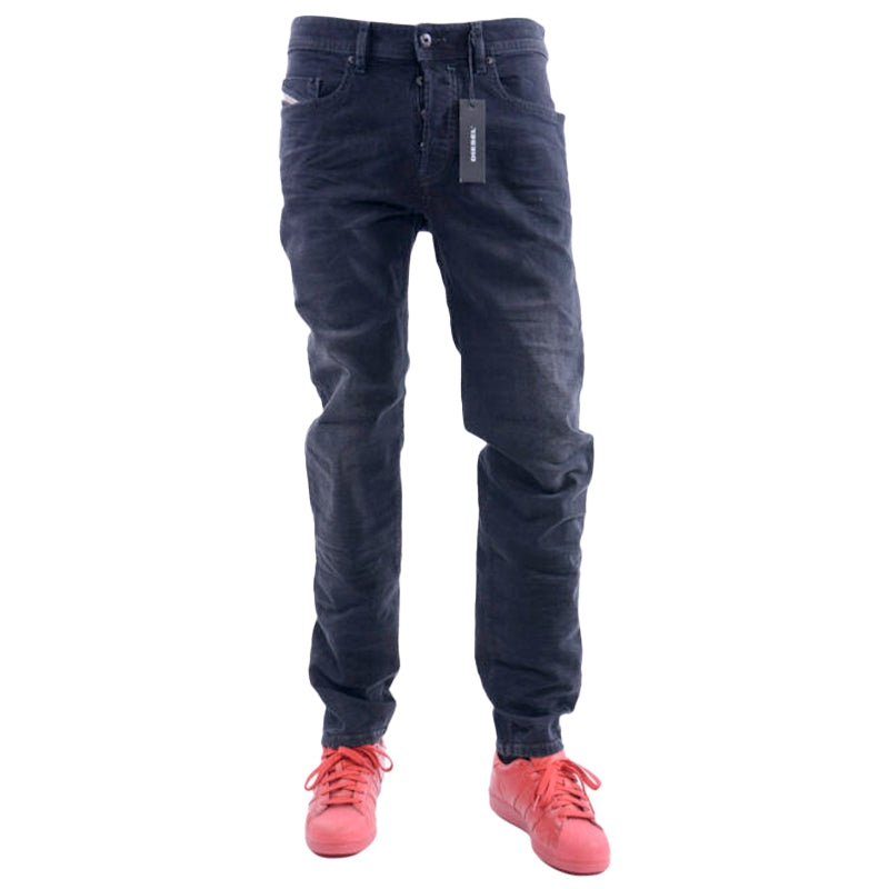 DIESEL BUSTER R06C7 Mens Denim Jeans Stretch Regular Slim Tapered Black Pant