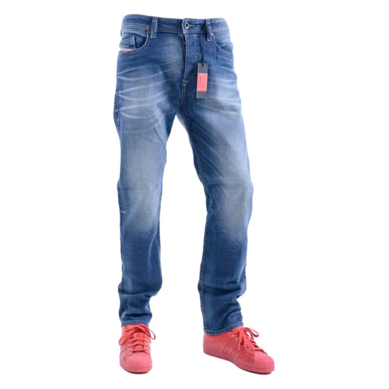 DIESEL BUSTER 0850K Mens Denim Jeans Stretch Regular Slim Tapered Casual Trouser