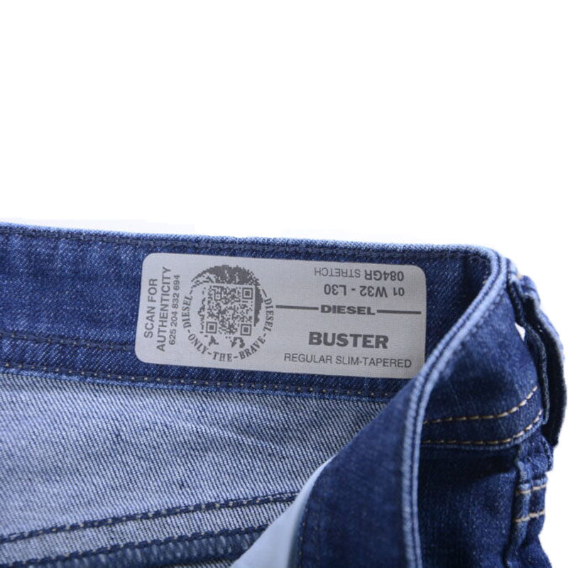 DIESEL BUSTER 084GR Mens Denim Jeans Regular Slim Tapered Blue Faded