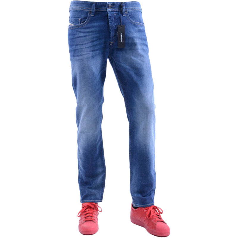 DIESEL BUSTER 084GR Mens Denim Jeans Regular Slim Tapered Blue Faded