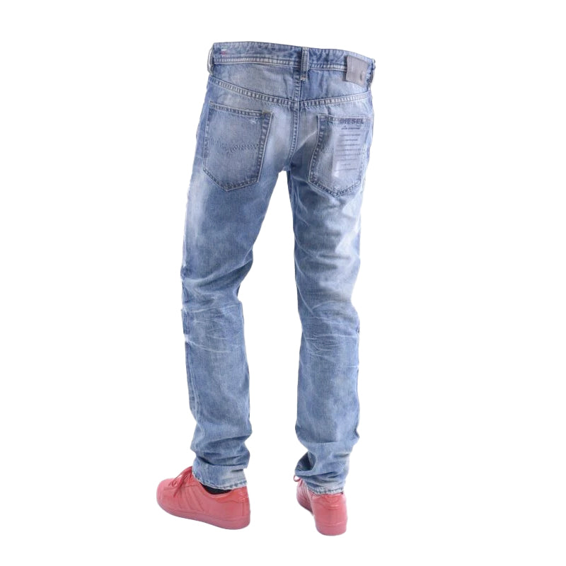 DIESEL BUSTER 0845L Mens Denim Jeans Regular Slim Tapered Plain Casual Blue Pant