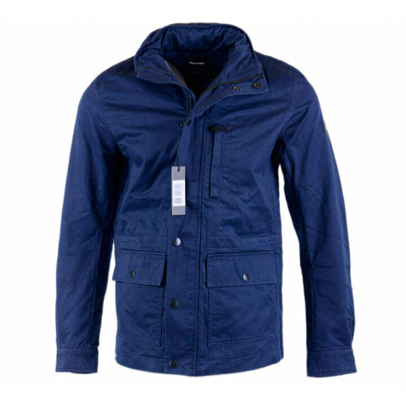 DIESEL J WINES Mens Jacket Padded Cotton Blue Quilted Winter Outwear Casual Coat