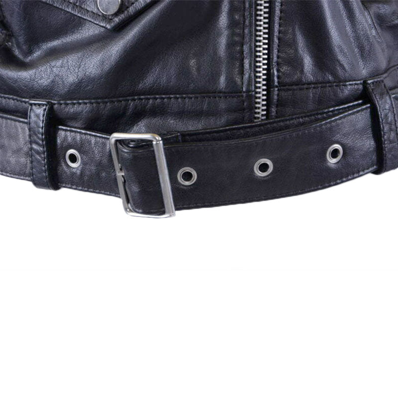 DIESEL Prototipi Giubbini Womens Genuine Leather Biker Jacket Winter Black Coat