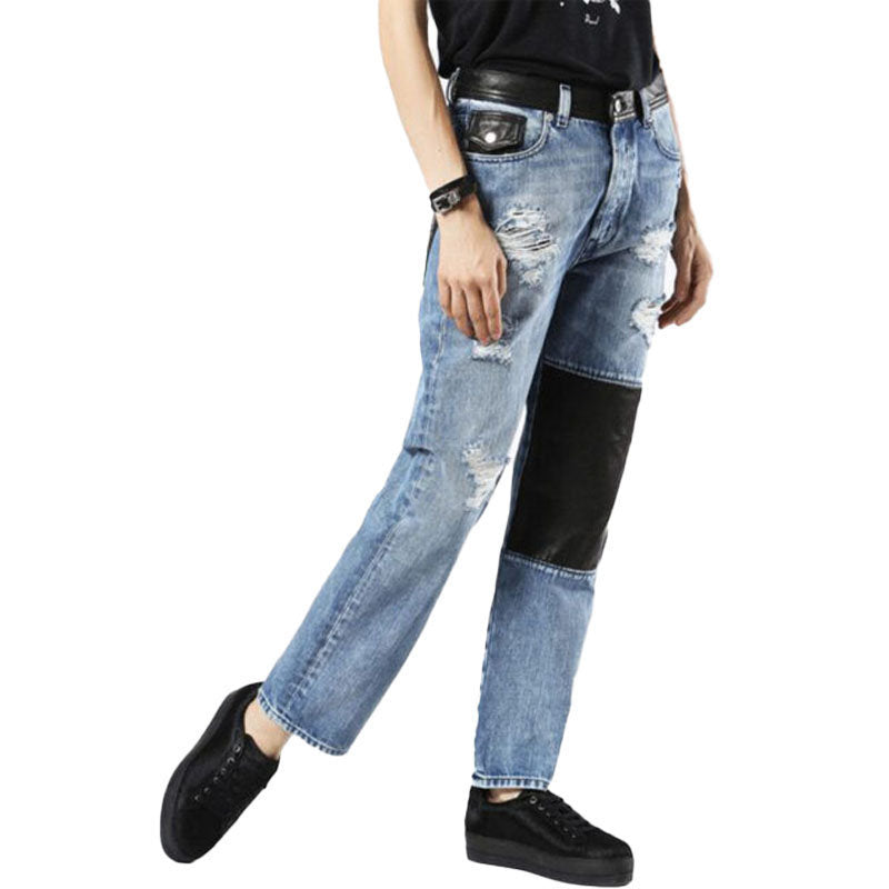 DIESEL DE MYKI 0076E Womens Denim Jeans Trousers Distressed Faded Straight