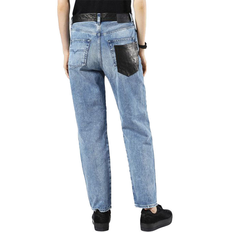 DIESEL DE MYKI 0076E Womens Denim Jeans Trousers Distressed Faded Straight