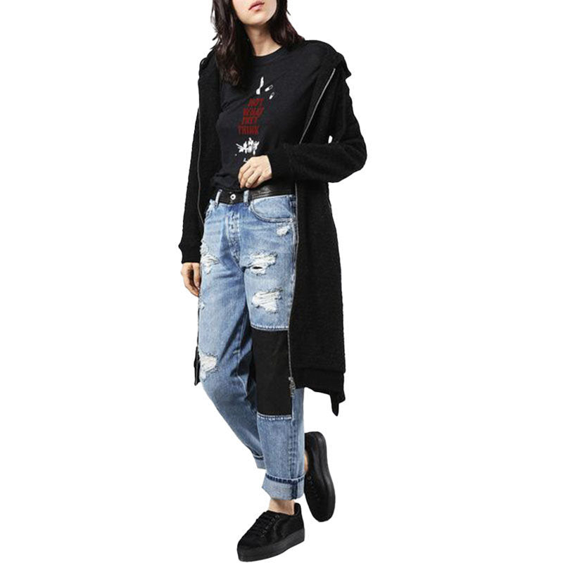 DIESEL DE MYKI 0076E Womens Denim Jeans Trousers Distressed Faded Straight