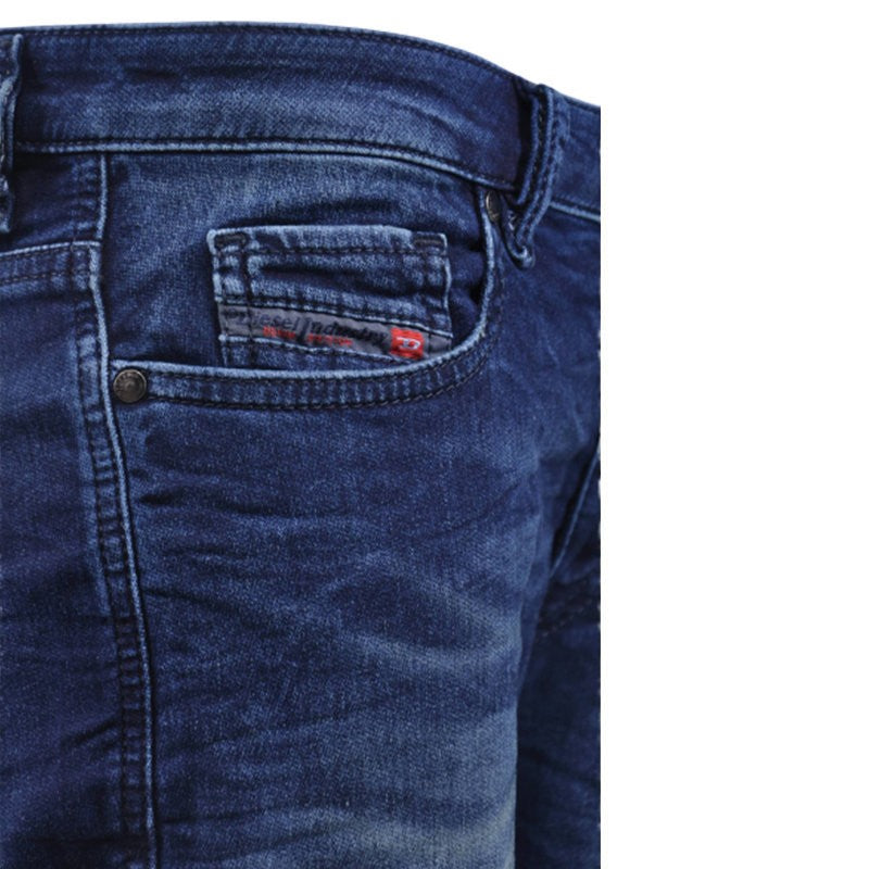 DIESEL RIZZO NE 0601L Womens Jeans Regular Fit Sweat Jogg Denim Blue Trousers