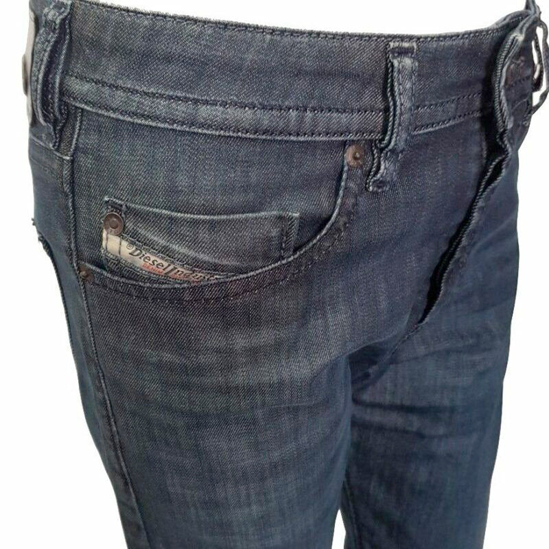 DIESEL BUSTER 0844G Mens Denim Jeans Regular Slim Tapered Casual Blue Trousers