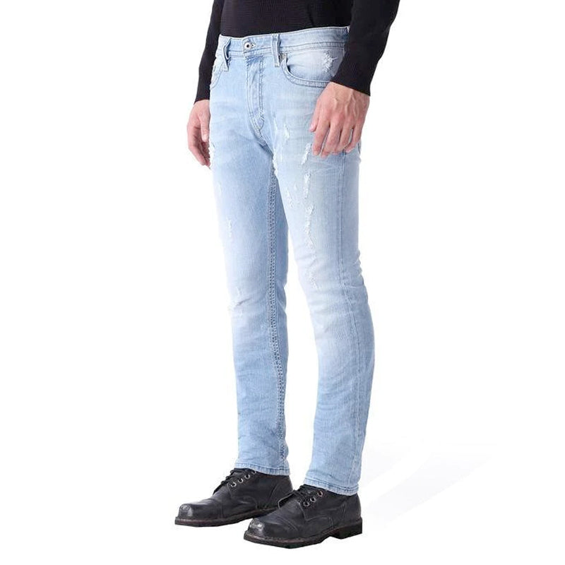 DIESEL THAVAR 0849E Mens Denim Jeans Slim Fit Skinny Distressed Casual Pants