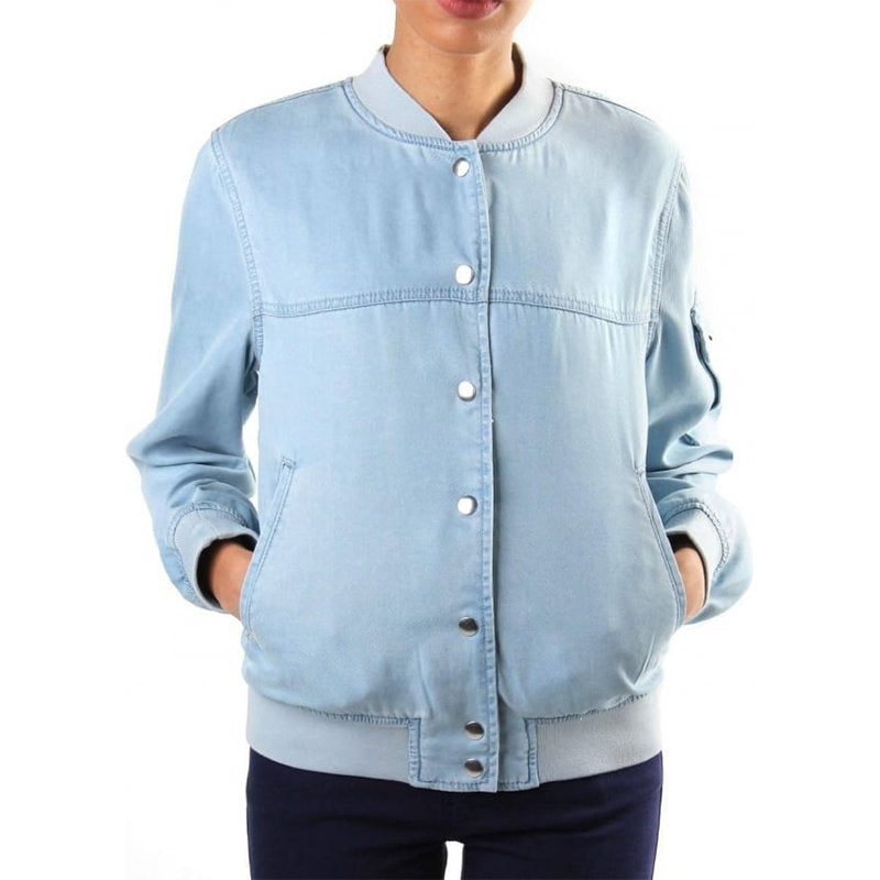 DIESEL DE MATTY 0DAME Womens Denim Jacket Lyocell Winter Casual Bomber Jacket