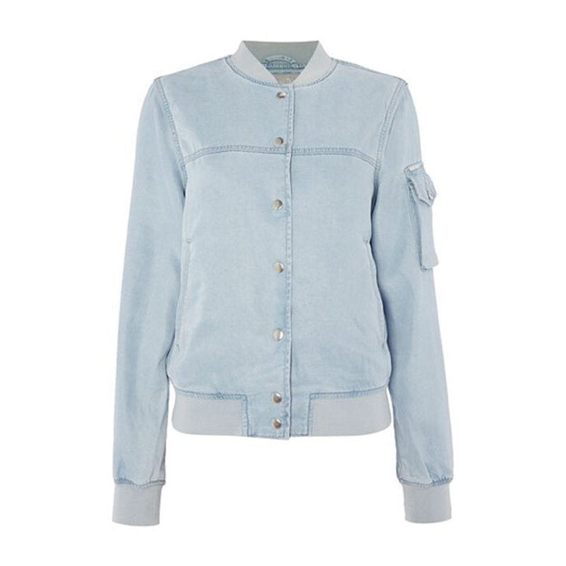 DIESEL DE MATTY 0DAME Womens Denim Jacket Lyocell Winter Casual Bomber Jacket