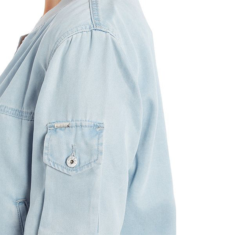 DIESEL DE MATTY 0DAME Womens Denim Jacket Lyocell Winter Casual Bomber Jacket