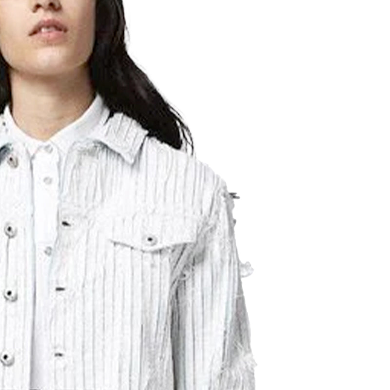 DIESEL DE-SY 0682H Womens Denim Jacket Winter Outwear Crop Top Short Sleeve