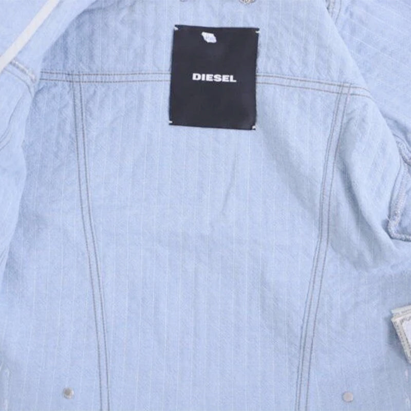 DIESEL DE-SY 0682H Womens Denim Jacket Winter Outwear Crop Top Short Sleeve